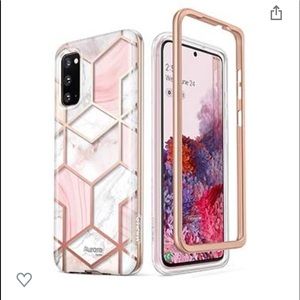 Marbled Rose gold phone case for a galaxy s20 never used!